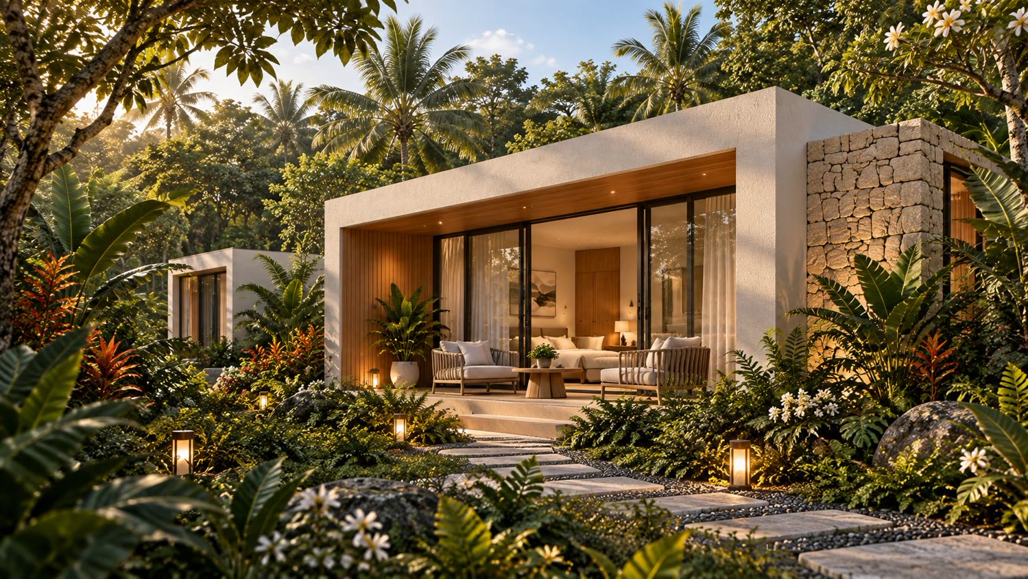 Type C residence, garden elevation